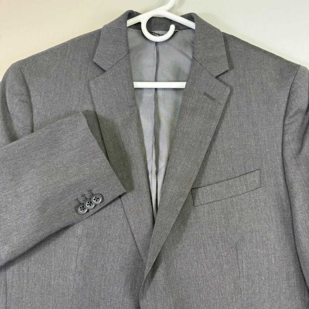 Banana Republic Blazer Men 40R Charcoal Grey Lanificio Italian Wool Tailored Fit